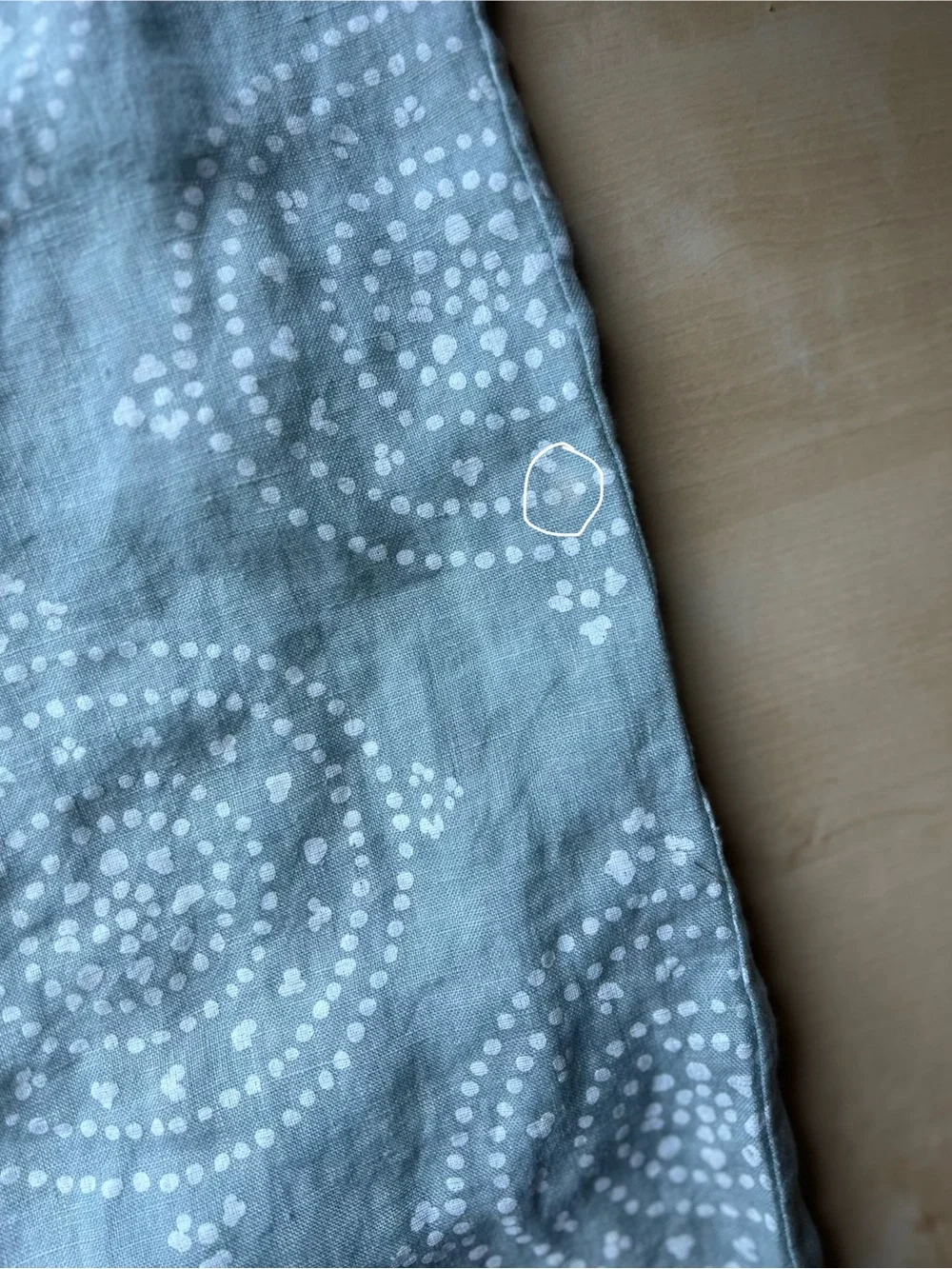 Serena & Lily Seafoam Linen Euro Sham Covers with White Dot Medallion Print